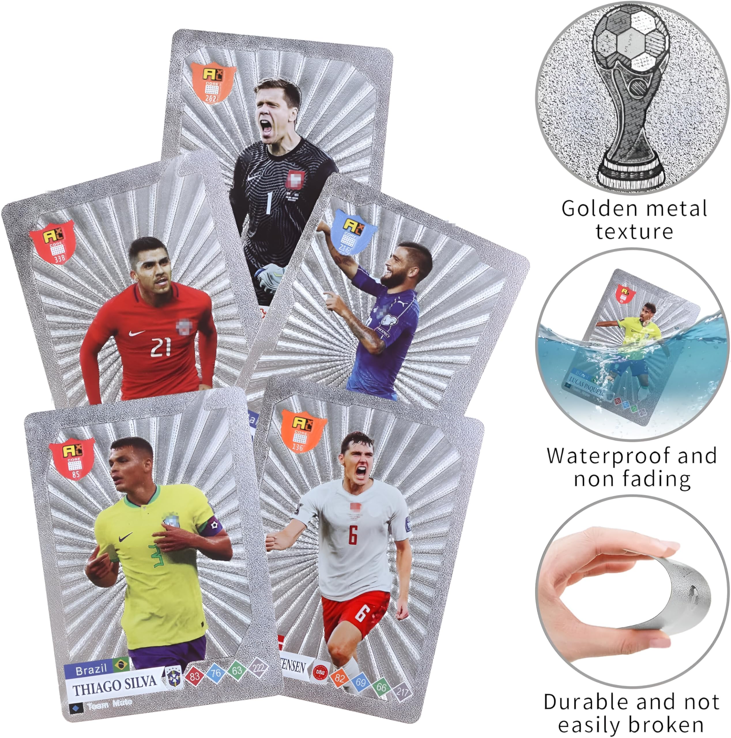 JUST Imagine - World Football Stars Trading Cards, 55-Pack, Silver